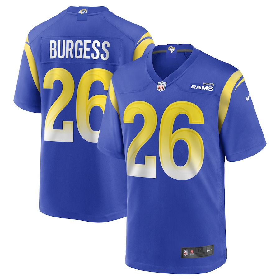 Men Los Angeles Rams 26 Terrell Burgess Nike Royal Game NFL Jersey